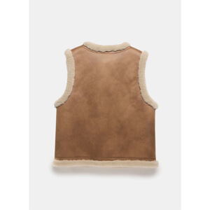 Mint Velvet Tan Reversible Faux Fur Gilet